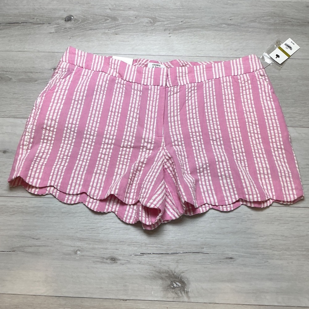 Crown‎ & Ivy Seersucker Shorts Women 14 Pink New With Tags